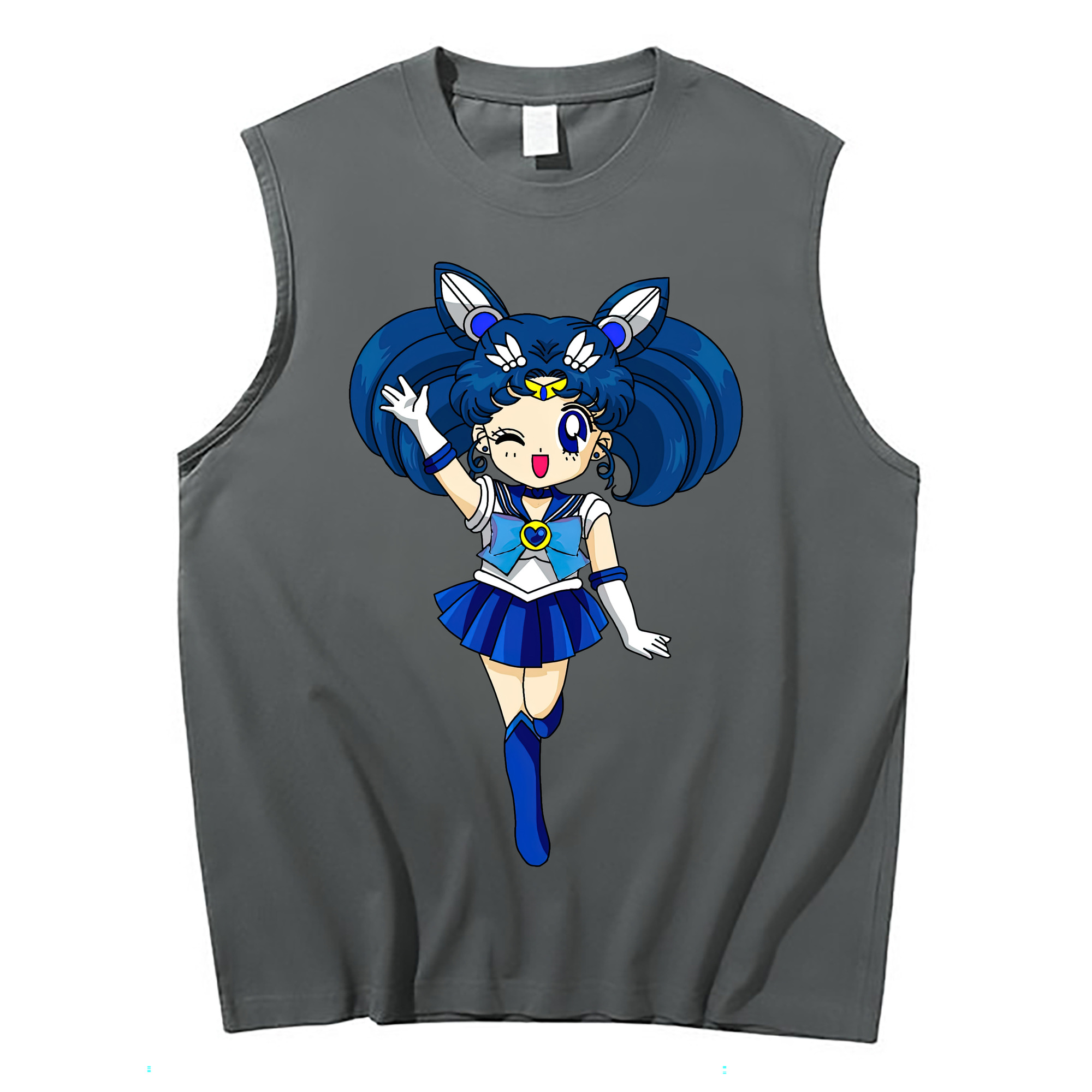 （画像用） 美少女戦士セーラームーン 水野 亜美 みずの あみ Sailor Moon Mizuno Ami コットン100％タンクトップ（フロントプリント）